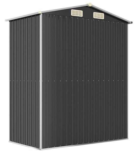 Antracitszürke horganyzott acél kerti fészer 192 x 108 x 223 cm