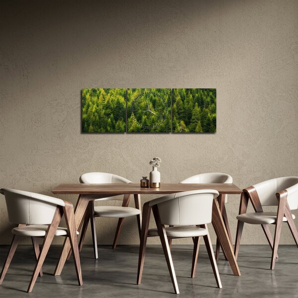 Kép - sűrű erdő (órával) (90x30 cm)