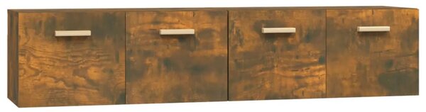 2 db füstös tölgy színű szerelt fa faliszekrény 80x35x36,5 cm