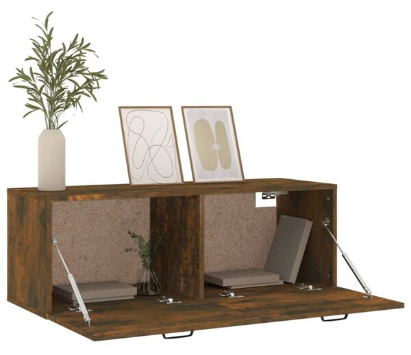 Füstös tölgy színű szerelt fa faliszekrény 100 x 36,5 x 35 cm