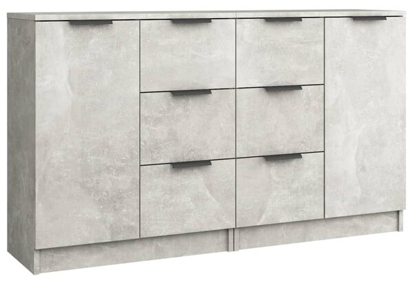 2 db betonszürke szerelt fa tálalóasztal 60 x 30 x 70 cm
