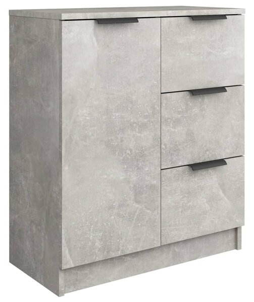 2 db betonszürke szerelt fa tálalóasztal 60 x 30 x 70 cm