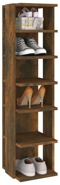 2 db füstös tölgy színű szerelt fa cipőtartó 27,5 x 27 x 102 cm