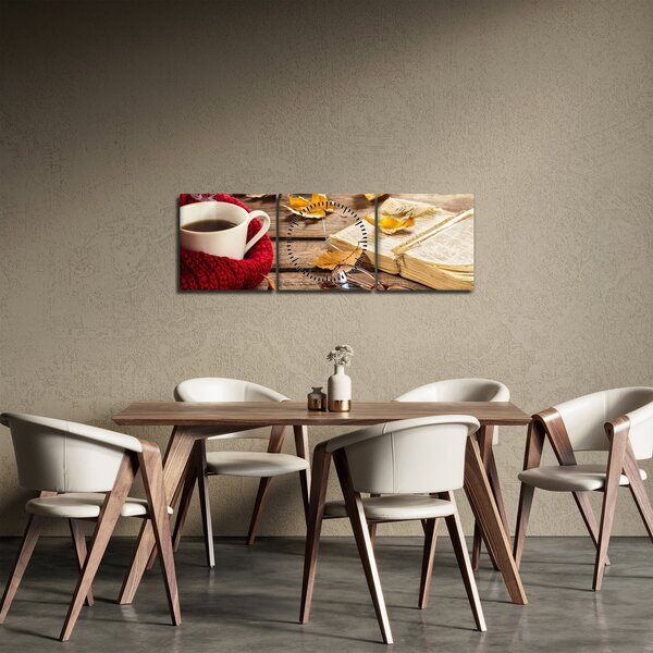 Kép - Őszi csésze tea (órával) (90x30 cm)