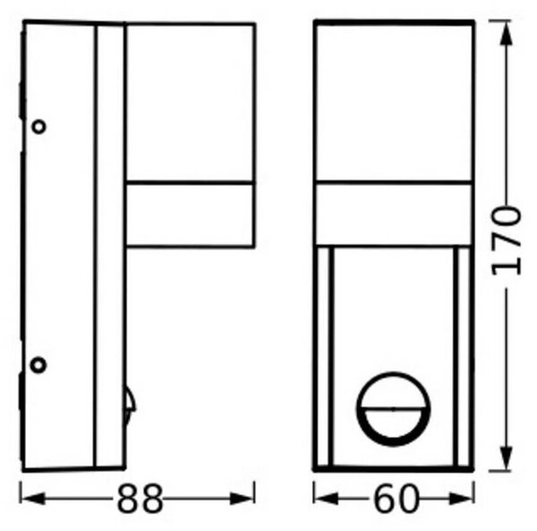 OSRAM ENDURA CLASSIC ISIDOR szenzoros kültéri fali lámpa, sötét szürke, dimmelhető, Alu / szürke / cink, Alumínium, Modern