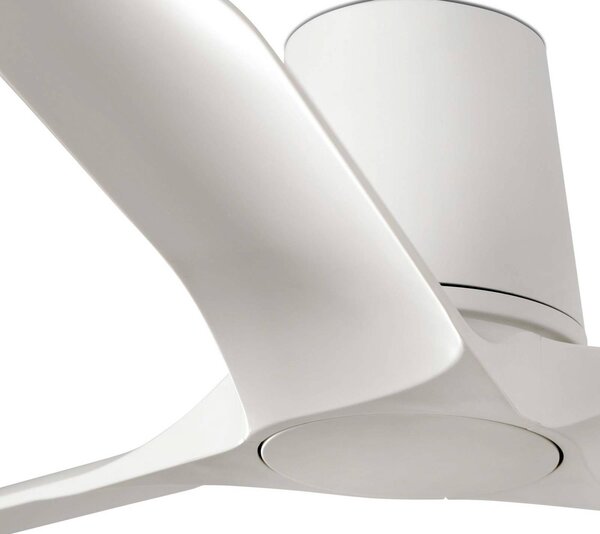 FARO BARCELONA Hey S mennyezeti ventilátor, fehér, egyenáramú motor, csendes, Ø 90 cm, Fehér / opál, Nappali / Étkező, Műanyag, Modern
