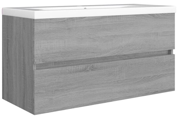 Szürke sonoma színű szerelt fa éjjeliszekrény 90x38,5x45 cm