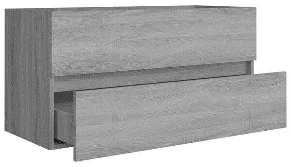 Szürke sonoma színű szerelt fa éjjeliszekrény 90x38,5x45 cm