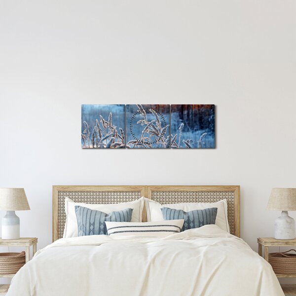 Kép - Téli rét (órával) (90x30 cm)