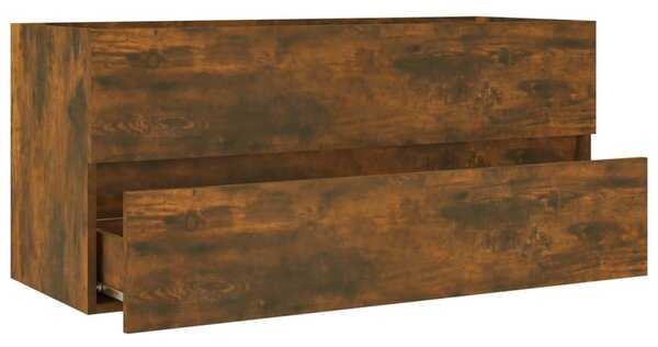 Füstös tölgy színű szerelt fa mosdószekrény 100 x 38,5 x 45 cm