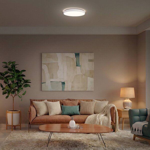 OSRAM LED mennyezeti világítás ORBIS LONDON, fehér, Ø 40 cm, fém, Fehér / opál, Nappali / Étkező, fém, Modern