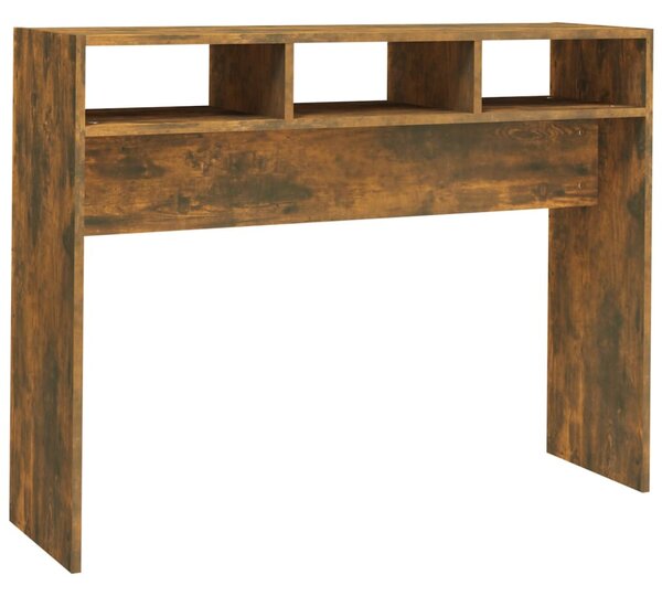 Füstös tölgyszínű szerelt fa tálalóasztal 105 x 30 x 80 cm