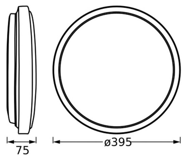 OSRAM LED mennyezeti világítás ORBIS LONDON, fehér, Ø 40 cm, fém, Fehér / opál, Nappali / Étkező, fém, Modern