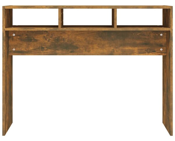 Füstös tölgyszínű szerelt fa tálalóasztal 105 x 30 x 80 cm