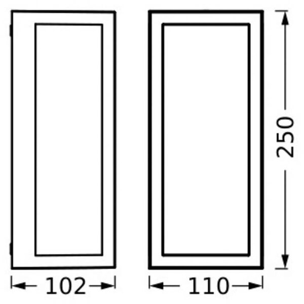 OSRAM ENDURA CLASSIC RADO kültéri fali lámpa, sötét szürke, IP65, dimmelhető, Alu / szürke / cink, Alumínium, Modern