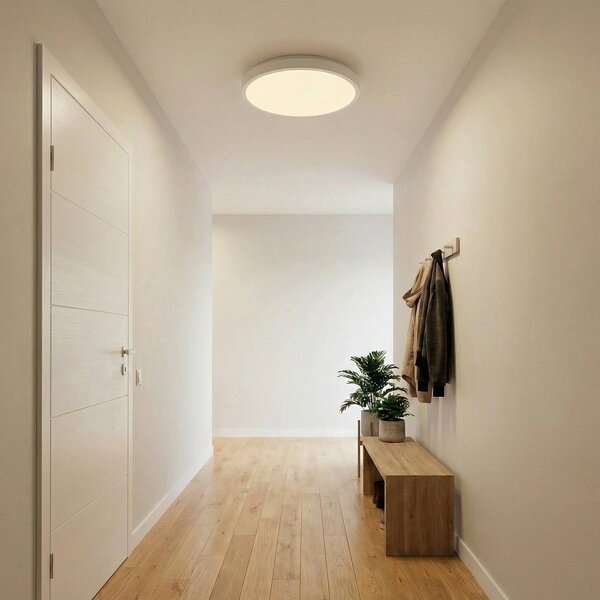 OSRAM LED mennyezeti világítás ORBIS LONDON, fehér, Ø 48 cm, fém, Fehér / opál, Nappali / Étkező, fém, Modern