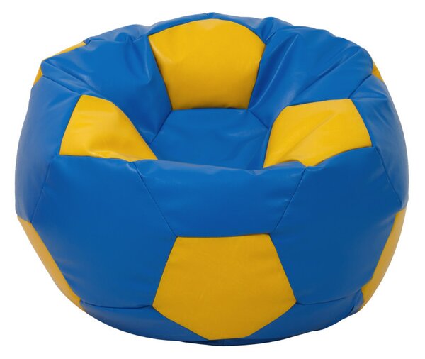 Mondo Ball babzsákfotel - műbőr - kék/sárga - 170 liter