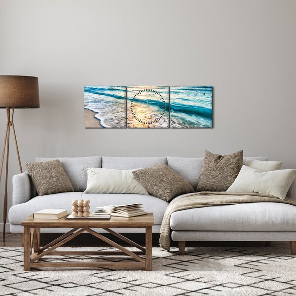 Kép - Tenger (órával) (90x30 cm)