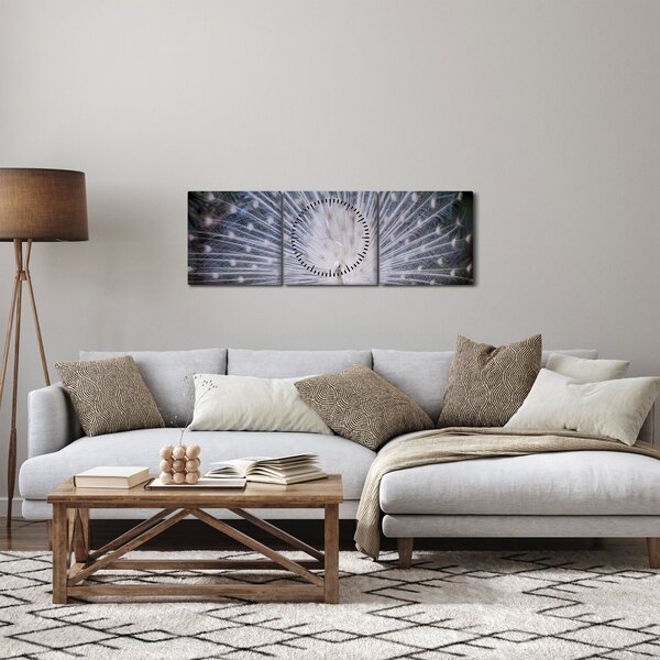 Kép - Fehér páva (órával) (90x30 cm)