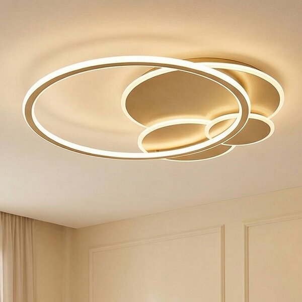 Lucande LED mennyezeti világítás Circulo, arany, 60 cm CCT, dimmelhető, dimmelhető, Sárgaréz / arany, Nappali / Étkező, fém, Modern