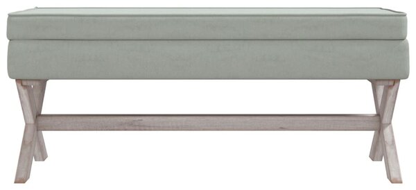Világosszürke bársony tárolóülőke 110 x 45 x 49 cm