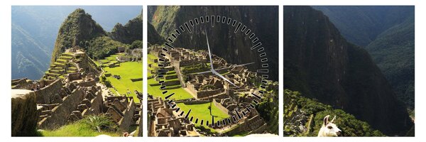 Kép - Lámák Machu Picchuban (órával) (90x30 cm)
