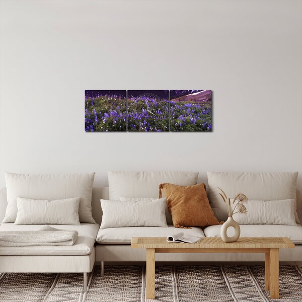 Kép - Vulkán és a virágok (órával) (90x30 cm)