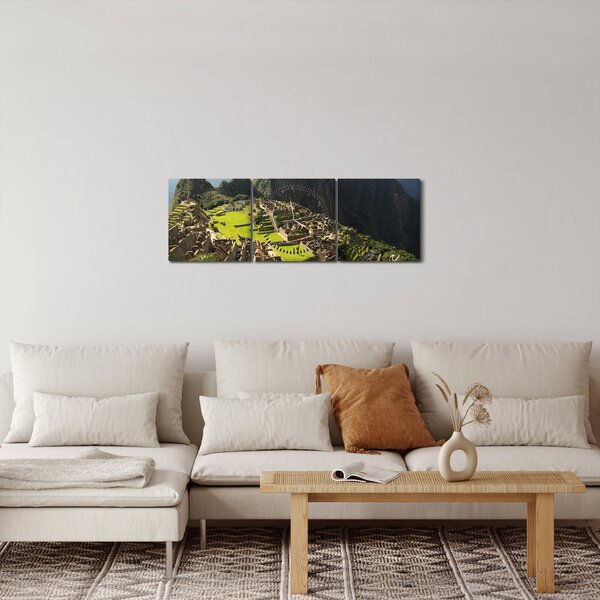 Kép - Lámák Machu Picchuban (órával) (90x30 cm)