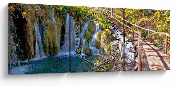Kép - Bejárat a vízesésekhez (órával) (90x30 cm)