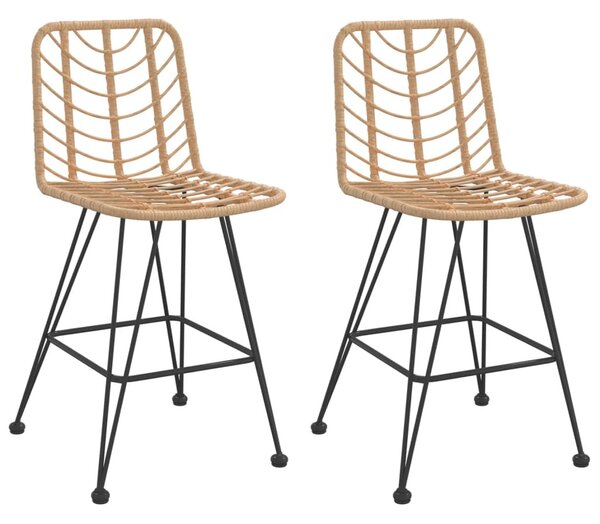 2 db bárszék polietilén rattan és acél 45 x 56 x 103,5 cm