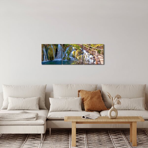 Kép - Bejárat a vízesésekhez (órával) (90x30 cm)