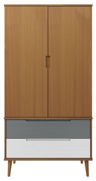 MOLDE barna tömör fenyőfa gardrób 90 x 55 x 175 cm