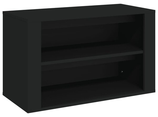 Fekete szerelt fa cipőtartó 75x35x45 cm