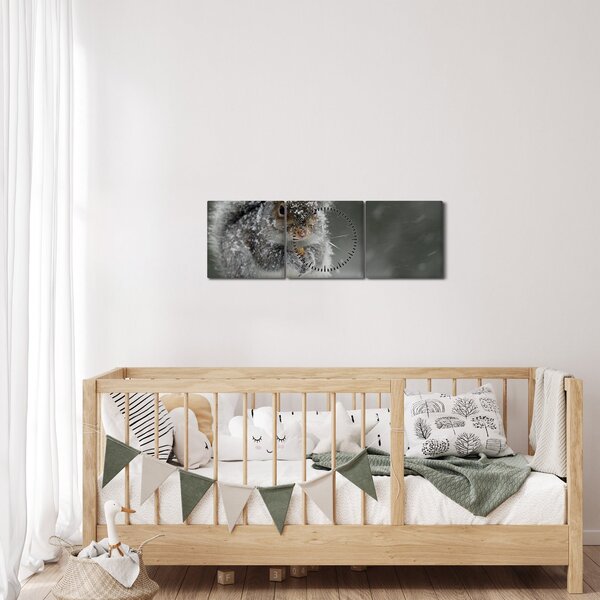 Kép - Mókus télen (órával) (90x30 cm)