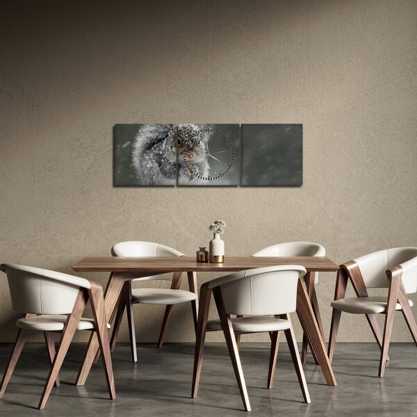 Kép - Mókus télen (órával) (90x30 cm)