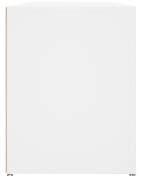 Fehér szerelt fa cipőtartó 100x35x45 cm