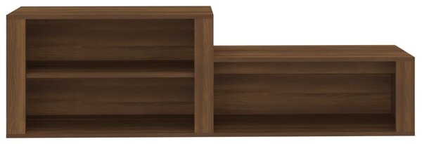 Barna tölgyszínű szerelt fa cipősszekrény 150x35x45 cm