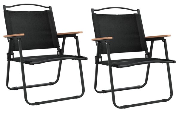 2 db fekete oxford szövet camping szék 54 x 55 x 78 cm