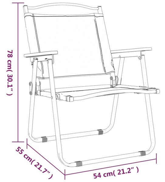 2 db fekete oxford szövet camping szék 54 x 55 x 78 cm
