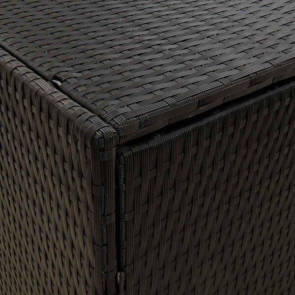 Fekete polyrattan kerti tárolószekrény 59 x 40 x 180 cm