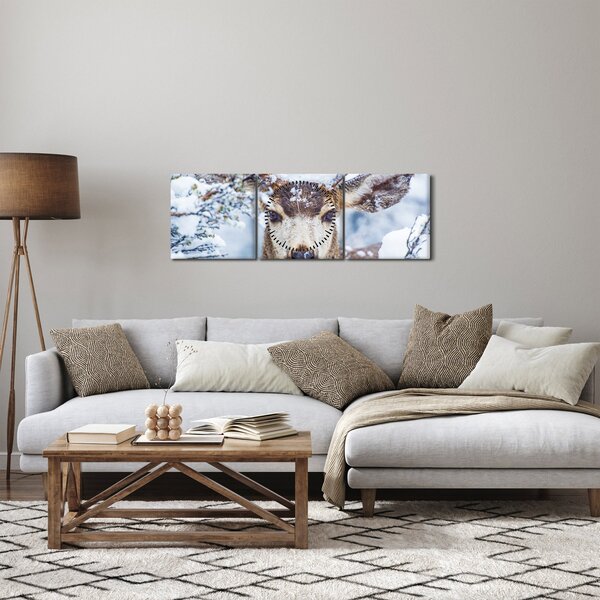 Kép - Himalájai szarvas (órával) (90x30 cm)