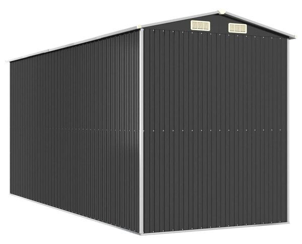 Antracitszürke horganyzott acél kerti fészer 192 x 440 x 223 cm