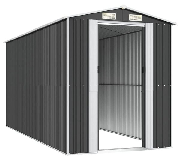 Antracitszürke horganyzott acél kerti fészer 192 x 440 x 223 cm