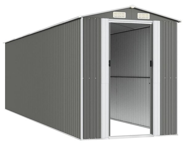Világosszürke horganyzott acél kerti fészer 192 x 689 x 223 cm