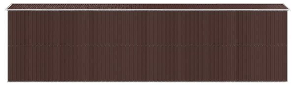 Sötétbarna horganyzott acél kerti fészer 192 x 772 x 223 cm