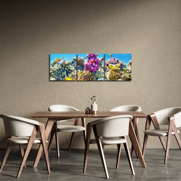 Kép - A tenger világa (órával) (90x30 cm)