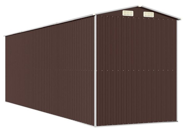 Sötétbarna horganyzott acél kerti fészer 192 x 606 x 223 cm