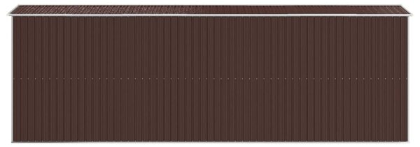 Sötétbarna horganyzott acél kerti fészer 192 x 606 x 223 cm