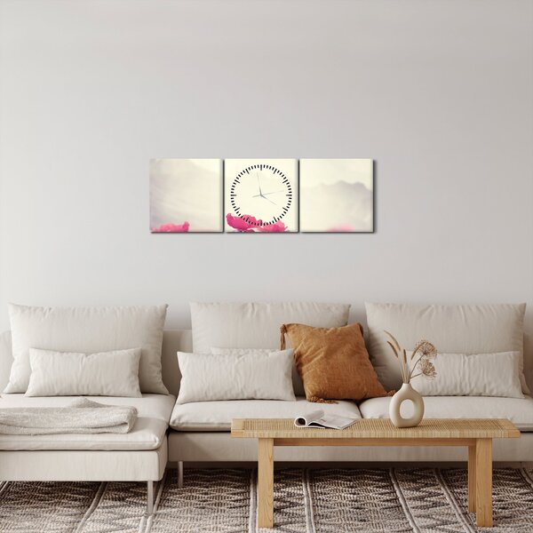 Kép - Pipacsok (órával) (90x30 cm)
