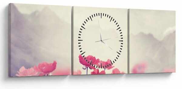 Kép - Pipacsok (órával) (90x30 cm)
